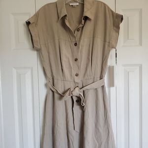 NWT Calvin Klein tan dress with pockets